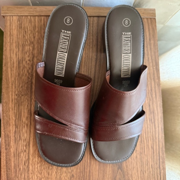 Leather Brown Mule Sandals - Picture 4 of 4